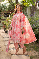 3-PC Unsititched Embroidered Lawn By Mbasics | MB-CUS25-910B